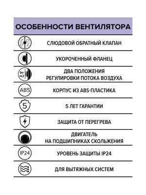 Вентилятор накладной DISC D125 обр.клапан ERA